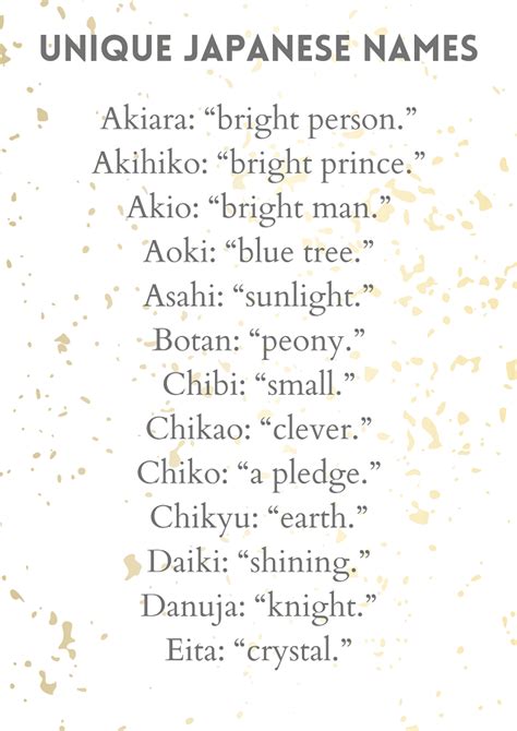 unique japanese names for boys